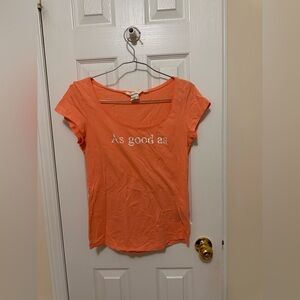 H&M Orange Graphic Tee - "As Good As" - Size M